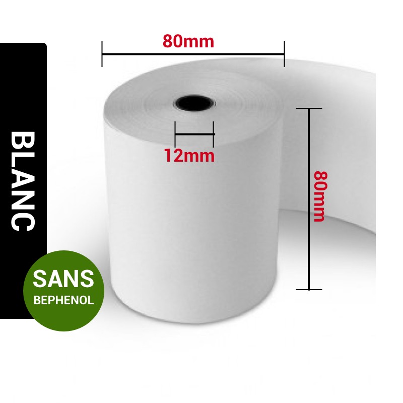 10 Rouleaux Papier Thermique 80x80mm Sans Bisphénol - Pour Caisses Enregistreuses & Imprimantes Tickets